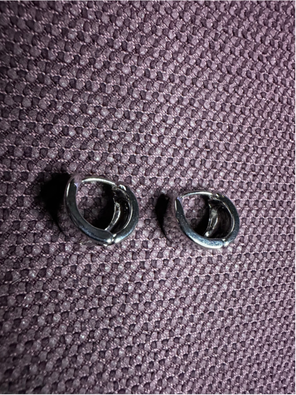 Silver Tone Thick Hoop Earrings